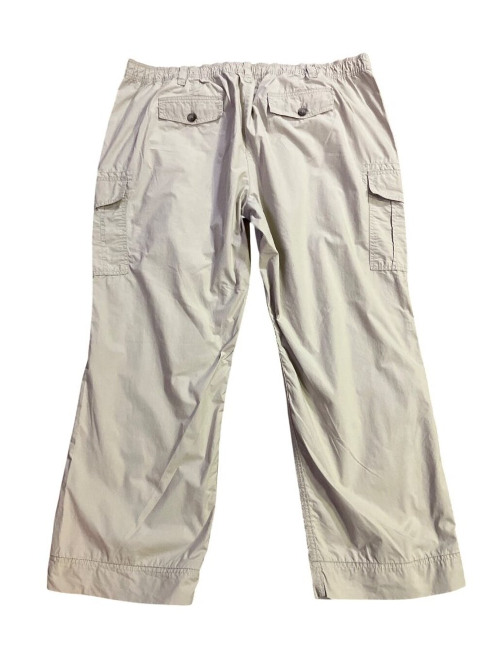 Lands' End Womens 24W Khaki Cargo Pants Elastic Waist Cotton Hiking Used - Picture 4 of 16